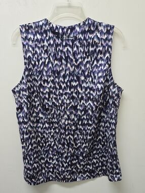 Fortune & Ivy Kelsey Sleeveless Purple Patterned Tank Top - Size L